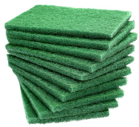 YUXIANLB 10PCS Scouring Pads Cleaning Pads Magical Eraser Sponges Soft Scrub Dish Sponge Green Scouring Sponge Pads Scrubber Non Scratch Pan Scrub Pads Reusable Household Fibras Heavy Duty Scour Pads