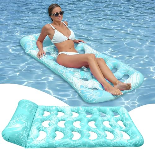 Materasso ad aria per piscina, 170 x 80 cm, materassino da nuoto, giocattolo per feste in acqua, divertimento estivo, per adulti e bambini, blu
