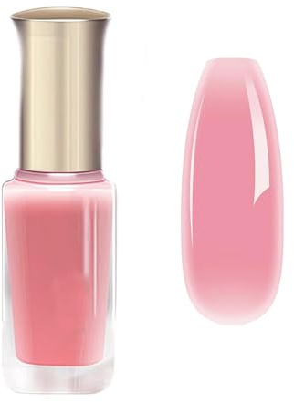Jelly Nail Polish,Translucent Pink Nail Polish Quick Dry - Long Lasting Nude Pink Nail Varnish - Breathable Water Based Natural Neutral Color Nail Varnish,French Manicure Chip Resistant for Women