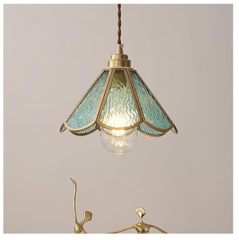 Lámpara Colgante LED de Moderno para balcón, Dormitorio, Sala de Estar, lámpara Colgante nórdica de Cristal Azul, luminaria de suspensión Moderna (Azul)