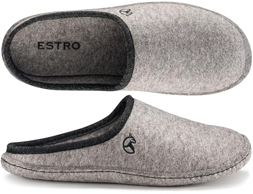 ESTRO Tofflor Män Herrtoffel Filt- Filttofflor Herr Tofflor Filt med Filtsula WOLLFILZ