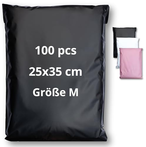100 sobres para envíos de ropa - Tamaño M - 25x35cm - 100% OPACO/ULTRA-RESISTENTE/IMPERMEABLE - Sobres Plastico - Bolsas de Envio Paquetes - Cajas Envios Paquetes