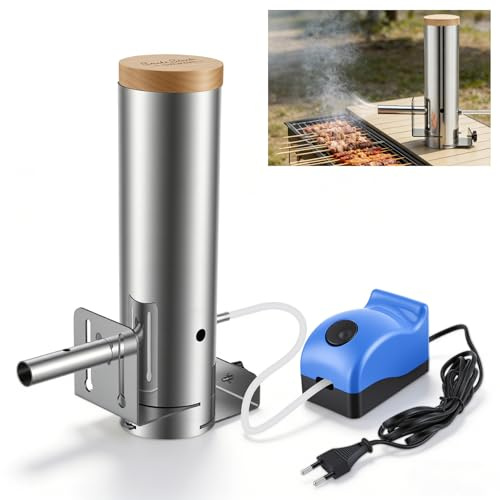 Generatore di fumo freddo in acciaio inox con pompa – Generatore di fumo per affumicatura a freddo di pesce, carne, formaggio, compatto e con fumo continuo fino a 4 ore