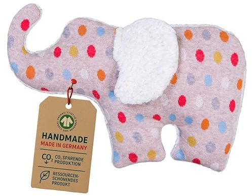 Efie Coussin chauffant en épeautre Motif éléphant à pois Fabriqué en Allemagne