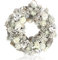 COM-FOUR® Ghirlanda da porta per Natale - ghirlanda dell'avvento bianca con rose in tessuto - ghirlanda decorativa - decorazione natalizia da tavola