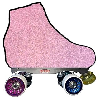 Fundas Cubre Patines Especiales Brillantes Y Metalizadas para Patinaje ARTÍSTICO (SH 3550 Rosa, Talla S)