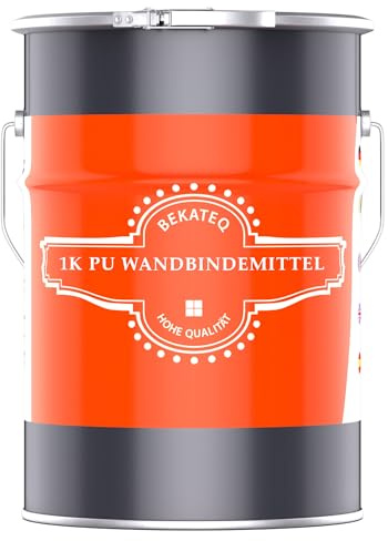 BEKATEQ 1K PU Bindemittel + Grundierung für Steinteppiche, 12kg farblos I Polyurethan Kiesfestiger für senkrechte/vertikale Untergründe I Kunstharz Wandbeschichtung für Wand, Treppe BK-633