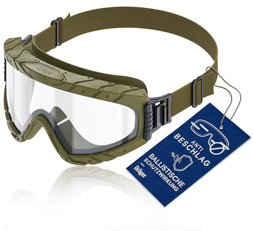 Dräger X-pect 4900 | Lunettes-masque anti-buée et anti-poussière | Pour chantier, laboratoire, atelier | Oculaire en polycarbonate incassable et résistant aux rayures | Olive