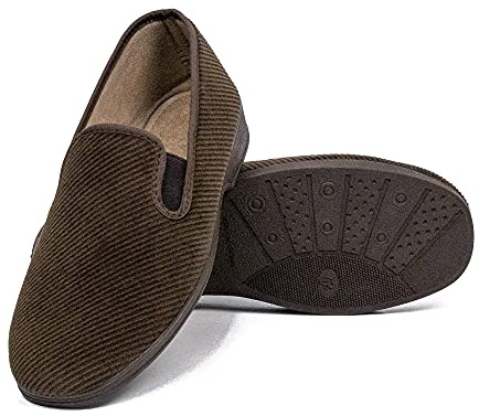 CoboFamily Zapatillas Casa Hombre Invierno Comodas Mocasines Paño Forro Felpa Caliente Pantuflas Termicas Ortopedicas Suela Caucho Antideslizante Silenciosa Pull On Hecho en España Tallas 40 - 45