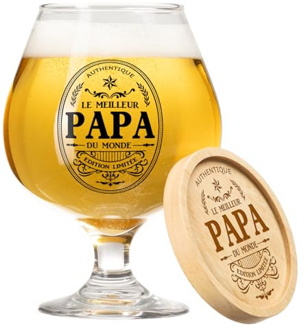 KAAYEE Cadeau Fete Des Peres, 17oz Verre À Bière Idee Cadeau Anniversaire Papa, Original Cadeaux Papa Noel