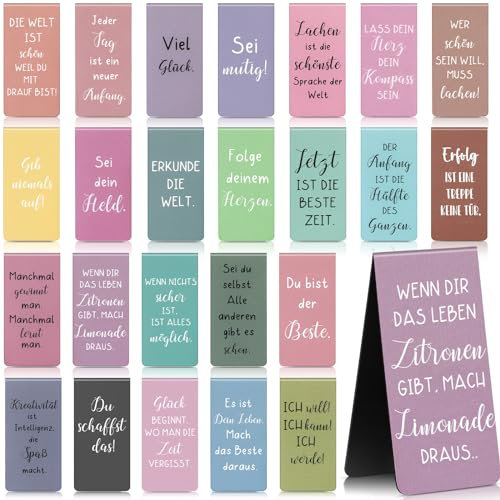 24 Inspirierende Magnetische Lesezeichen Ermutigende Sprüche Magnetisch Lesezeichen Magnet Motivation Geschenke für Lehrer Studenten Buchliebhaber Schüler Freund (Morandi)