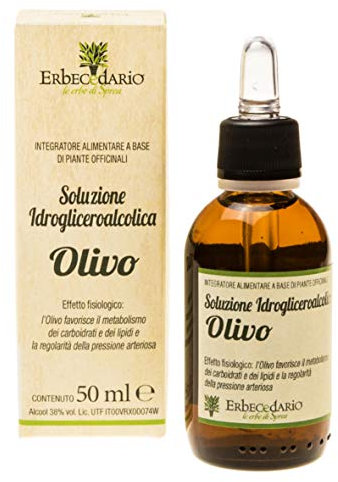 Olivo Gemmoderivato per il Metabolismo di Grassi e Zuccheri, Integratore Antiossidante per l'Apparato Cardiovascolare, favorisce la regolarità della Pressione Arteriosa, 50ml