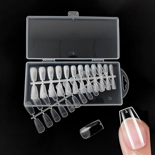 Capsule Americaine Ongle Gel (240 Pièces), Transparent Couverture Complète Capsules Americaine Ongles, Pour Femme Filles Nail Art