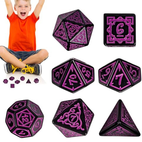 Dados del Juego de Mesa, Set de Dados,Juego de rol Dice acrílico - Dormo de la Barra de Inicio Use Colores Vibrantes Conjunto Completo con Caja de Almacenamiento magnético para Actividades grupales