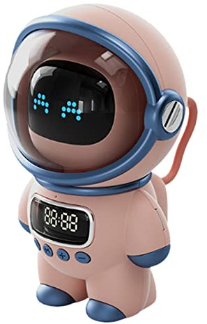 Qcwwy Altavoz Inteligente de IA, Altavoz Inteligente de Sonido HD de 6w HD con Reloj y Luz Nocturna Adecuada para Decorar el Dormitorio de la Casa del Hogar (2)