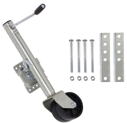 NYTFHMS Bolt-On Swivel Tongue Jack - Beach Boat Trailer Jack, Foldable Guide Wheel Trailer, Heavy-Duty Jockey Wheel Support, 680 Kg, Trailer Jockey Wheel with 15 Cm Do,8in wheel/1500lb