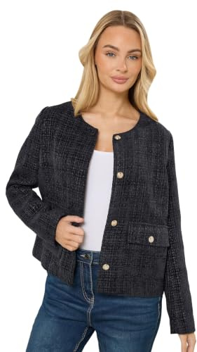 M&Co Blue Boucle Button Up Jacket - Women's