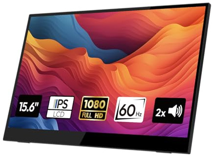 Nomad Touch - 15,6 bärbar pekskärm med USB-C och HDMI | 1080P | Anslut till telefoner, bärbara datorer, PC, Xbox, PS4/5, GS156B2
