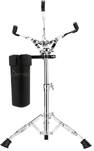 Donner Snare Ständer Höhenverstellbar 46-65cm doppelstrebig Snare Drum Stand mit Drumstick Tasche