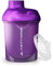 AMITYUNION Protein Shaker Purple White Deluxe 400 ml - Sans BPA avec tamis et balance pour shakes crémeux de protéines de lactosérum en poudre - Coupe de fitness pour isoler les concentrés sportifs