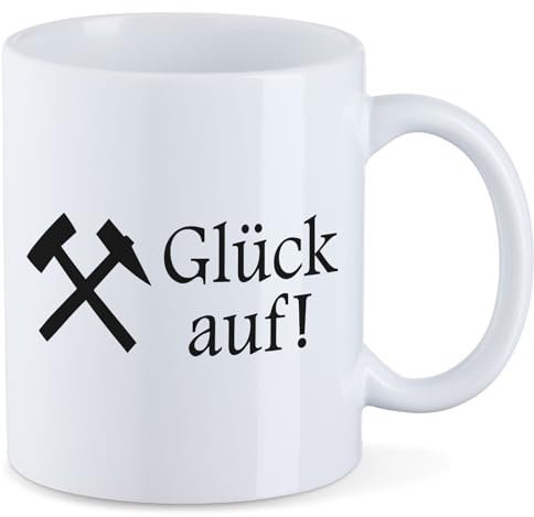 Huuraa Tasse Glück auf! Ruhrpott Geschenk 330ml Weiß Glück auf! Präsent