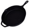 GrillGott Gusseisenpfanne Ø 32 cm Gusseisen-Pfanne mit 2 Ausgüssen & Griff - kratzfest & Antihaft-pfanne, Gusseisenpfanne zum Grillen, Rösten, Anbraten, hitzebeständig & wärmespeichernd