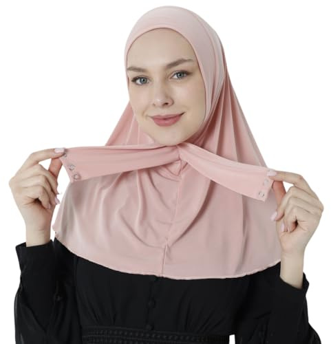 istanbul styles Hijab musulmano premium per donna Indossabilità istantanea ed elastica, Hijab intelligente che si chiude facilmente (Rosa)