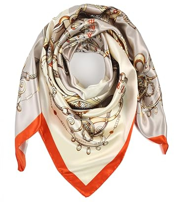 GLORIS Pañuelo de seda para mujer 90 x 90 cm – Elegante pañuelo de seda cuadrado | Pañuelo para el cuello pañuelo de satén bandana pañuelo para la cabeza paño | Regalo para mujer accesorios de moda