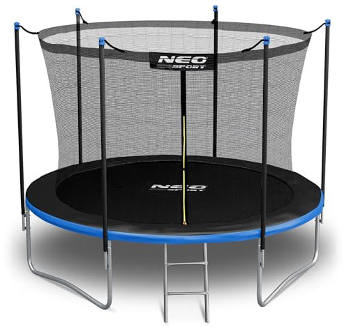 Neo-Sport Trampolin Outdoor Kinder Gartentrampolin Sicherheitsnetz Innen Leiter Gepolsterte Stangen Wetterfest Rostfrei Belastbar
