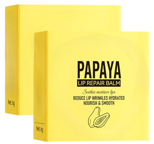 2Pcs Maschera Labbra Notte Super Idratante, Maschera per Labbra Notte, Trattamento Nutriente per Labbra Secche e Screpolate, Vegan e Non Testato Sugli Animali, Lip Balm, Gusto Papaya lipmask-6