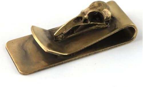 Clip De Dinero De Latón para Hombres, Clip De Dinero De Calavera De Pájaro Retro, Clip De Dinero Portátil, Soporte De Boletos De Ideas, Brass, 5.2 * 2cm(2.04 * 0.78in)