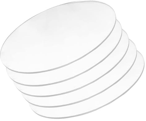 Rund akrylskiva, 5 stycken klara runda akrylskivor, tjocklek 2 mm, diameter 110-140 mm, lämplig for dekorationer, målning och gör-det-själv-projekt(Diameter 120mm)