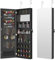 YRHome Armadietto per gioielli 2 in 1 da appendere a specchio con serratura e organizer per gioielli con 2 specchi per trucco, per porta e parete, 2 specchi, rettangolare (nero)