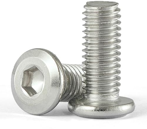 GuoYomm 25 uppsättningar M8 x 12 mm försänkt huvud, insexskruvar, rostfritt stål 304, platta huvudskruvar för möbler, rostfria metallskruvar