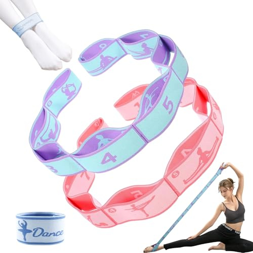 3PCS Yoga Stretching Band,Fascia Elastica Fitness,Cinghia di Yoga con 10 Fisso Loop,Fasce Elastiche Fitness per Yoga Pilates Fitnesse Stretching,per Pilates,Fitness,Stretching,Allenamento,Danza
