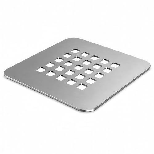 Rejilla Desagüe Ducha Cuadrada 125x125mm Acero INOX FLUVIA (INOX Cepillado)