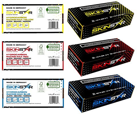 SkinStar Hydrocarbon Racing Skiwax Profi-Wachs Mix Yellow-Red-Blue 375g