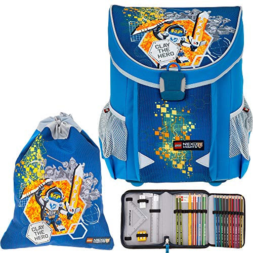3 T Set LEGO Easy Schulranzen + Sportbeutel + Federmäppchen gefüllt (Markenfüllung) (Nexo Knights Clay 1708)