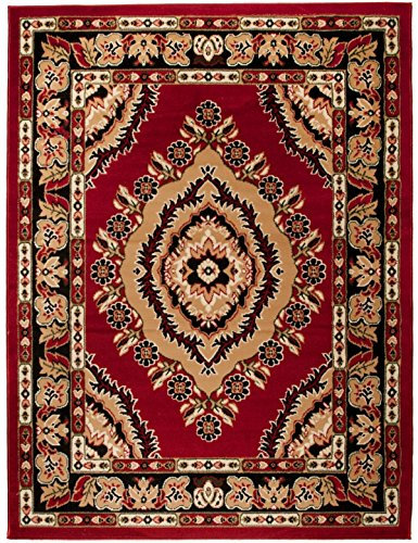 Carpeto Orientteppich Teppich Rot 300 x 400 cm Medaillon Muster Kurzflor Verona Kollektion