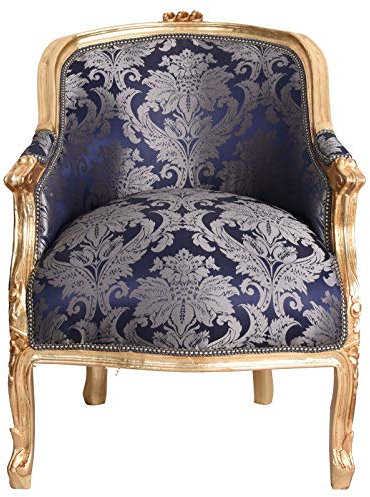 Französischer Barocksessel Bergere en Confessional gemütlicher Armlehnsessel gepolstert Holz Ohrensessel cat660a53 Palazzo Exklusiv
