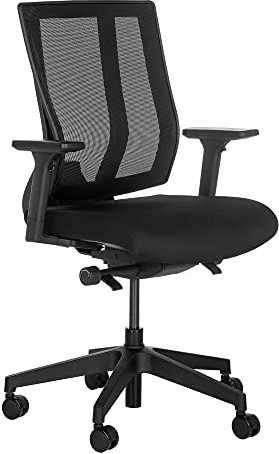 Vari Task Chair- Varidesk Comfortable Ergonomic Office Chair with Mesh, Armrests and Rolling Casters - Easy Assembly, 300lb Capacity - Lumbar and Back Support - Home Office Chair- Black