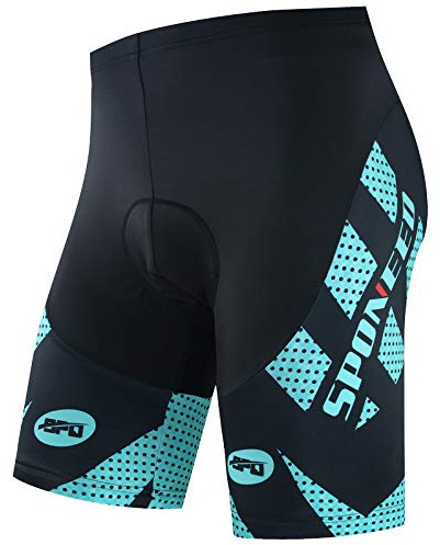 Biking Pants for Men Gel Padded Cycle Shorts Cyclist Gifts Clothing Road Workout for Bicycle US XL Turquoise Green
