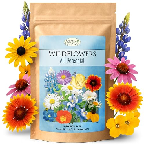 Created By Nature All Perennial Flower Seeds, 15 Flower Varieties, 49,000 Wildflower Seeds
