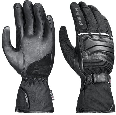 Probiker Season III Motorradhandschuhe, Wasserdicht, Winddicht, Atmungsaktiv, Knöchelpolsterung, Weitenverstellbare Stulpe, Abriebfeste Oberhand, S
