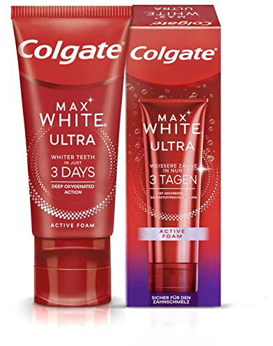 Colgate Zahnpasta Max White Ultra Active Foam 50ml - Weißere Zähne in 3 Tagen
