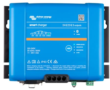 Victron Energy Smart IP43 24 V 25 AMP 120-240 VAC, 3 Ausgänge Akku-Ladegerät mit Bluetooth