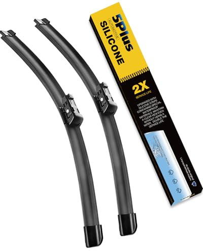 5 PLUS® Silicone Windshield Wipers 26 and 19 Inch Replacement For TESLA Model 3 2025 2024 2023-2017 Model Y 2025 2024 2023-2020 Automotive Replacement Windshield Wipers With Water Repellent