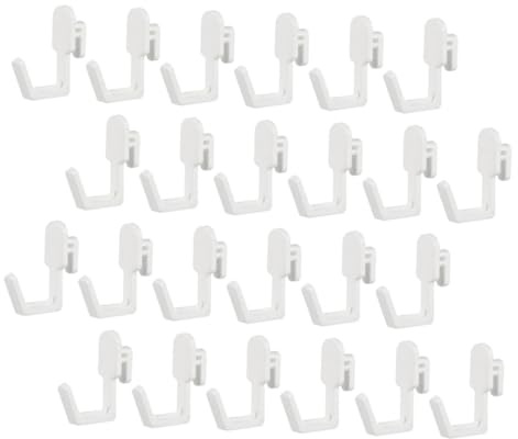 ULTECHNOVO Ganci per Pegboard 30 Pezzi in Plastica Bianco Forma a J, Facili da Installare e Affidabili per Progetti Fai-da-te in Cucina e Officina