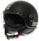 MOMODESIGN - FGTR EVO E2206, Jet-Helm mit Sonnenblende, offener Helm für Motorräder und Motorroller, für Männer und Frauen, Matt Black/Silver, L