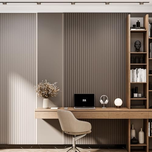 Birdeco Kit de paneles de pared de listones de 4 x 43 pulgadas, paneles de revestimiento de madera, paquete de 12, paneles de pared decorativos para decoración de interiores, paneles de madera MDF